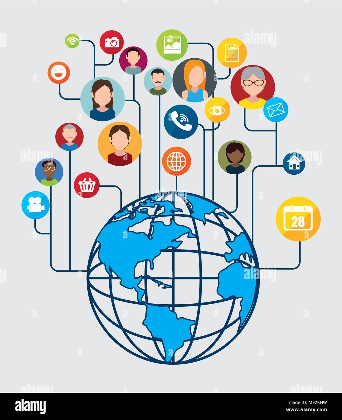 Redes sociales y medios de comunicación Imagen Vector de stock - Alamy