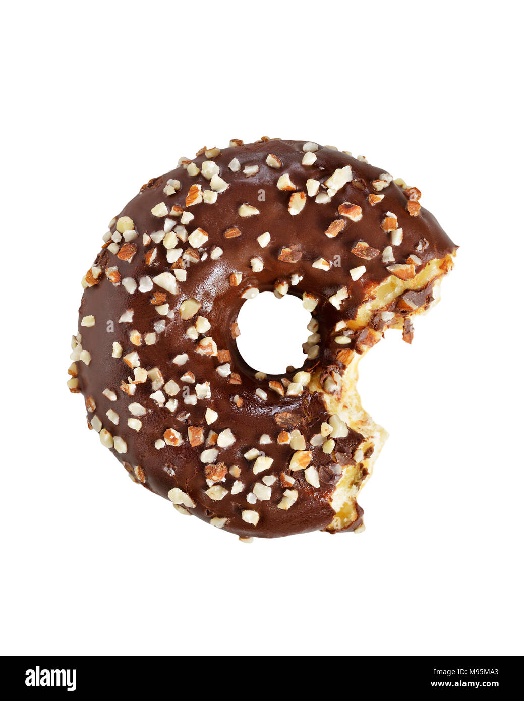 Parte comido Donut, Recorte Foto de stock