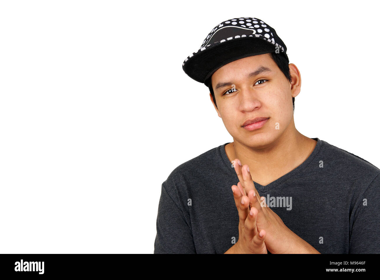 Jóvenes y adolescentes latinos de cadera con sombrero Foto de stock