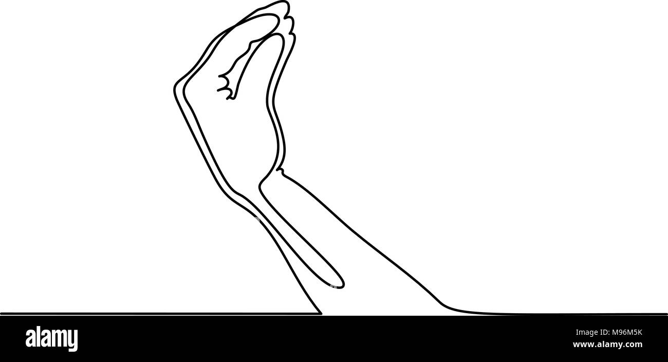 Mano con dedos doblados en una pizca Ilustración del Vector