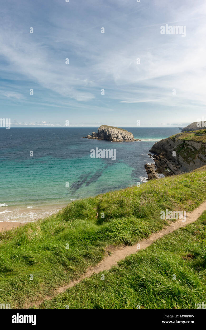 La playa de Arnia en Cantabria, ESPAÑA Foto de stock