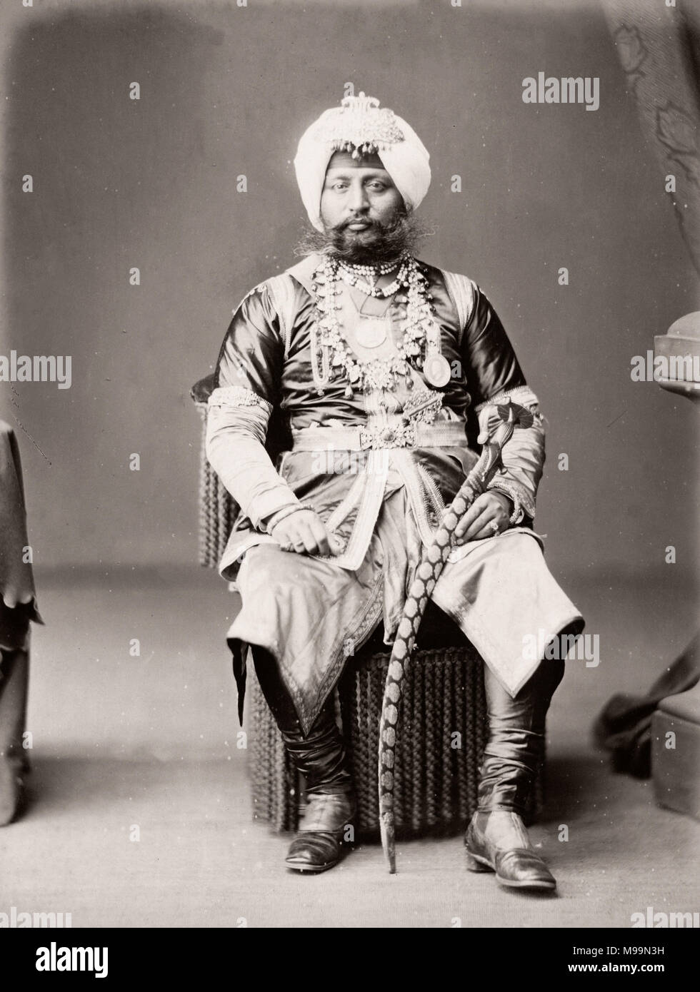 Fotografía Vintage del siglo xix, India - la raja de Farikdot Pastor y Robertson, 1860 Foto de stock