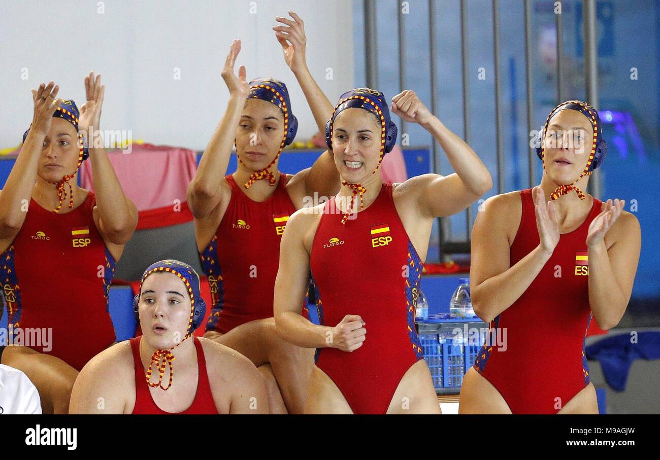 Pontevedra, España. 24 Mar, 2018. Nacional de España waterpolo