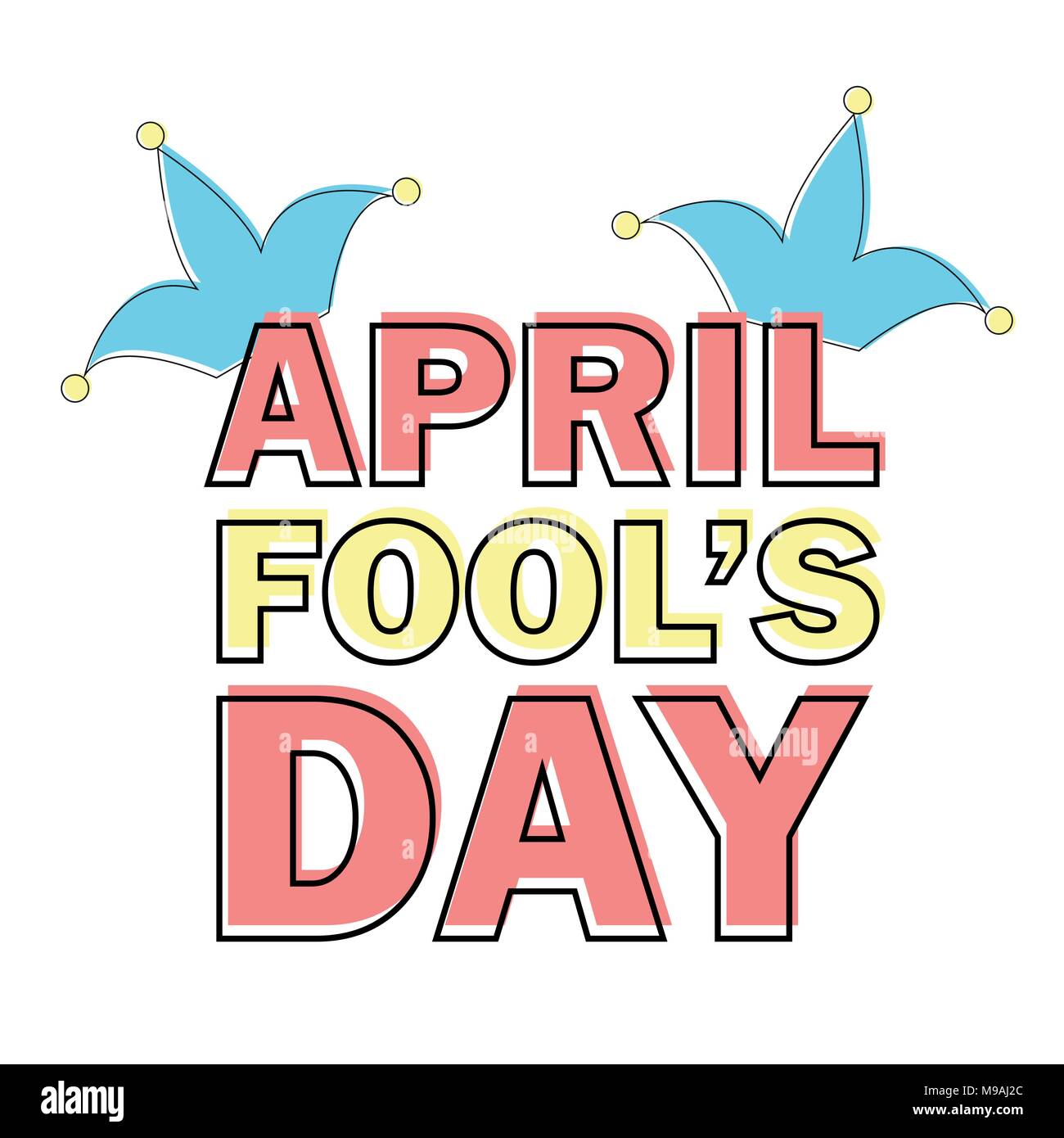 April Fools Day texto y gracioso elemento ilustración vectorial para tarjeta de felicitación Ilustración del Vector