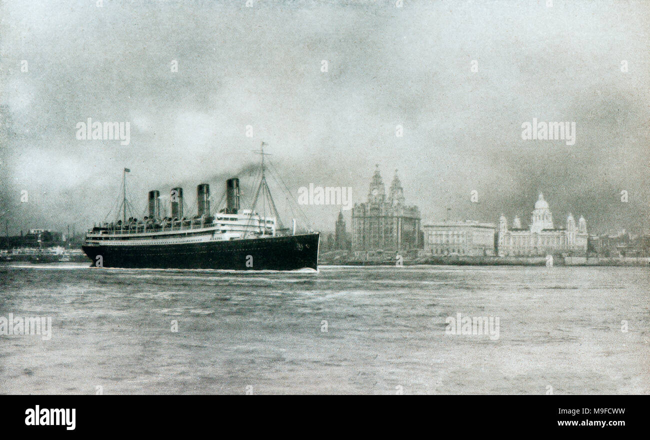 El barco de Aquitania (1920) Foto de stock
