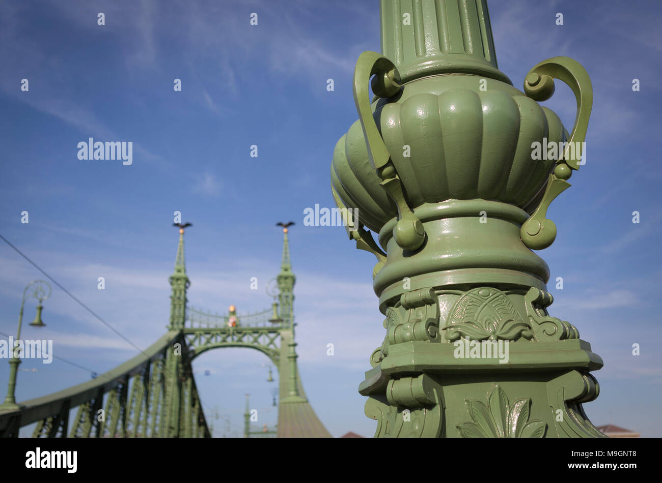 Hierro fundido Puente Liberty en Budapest, Hungría Foto de stock