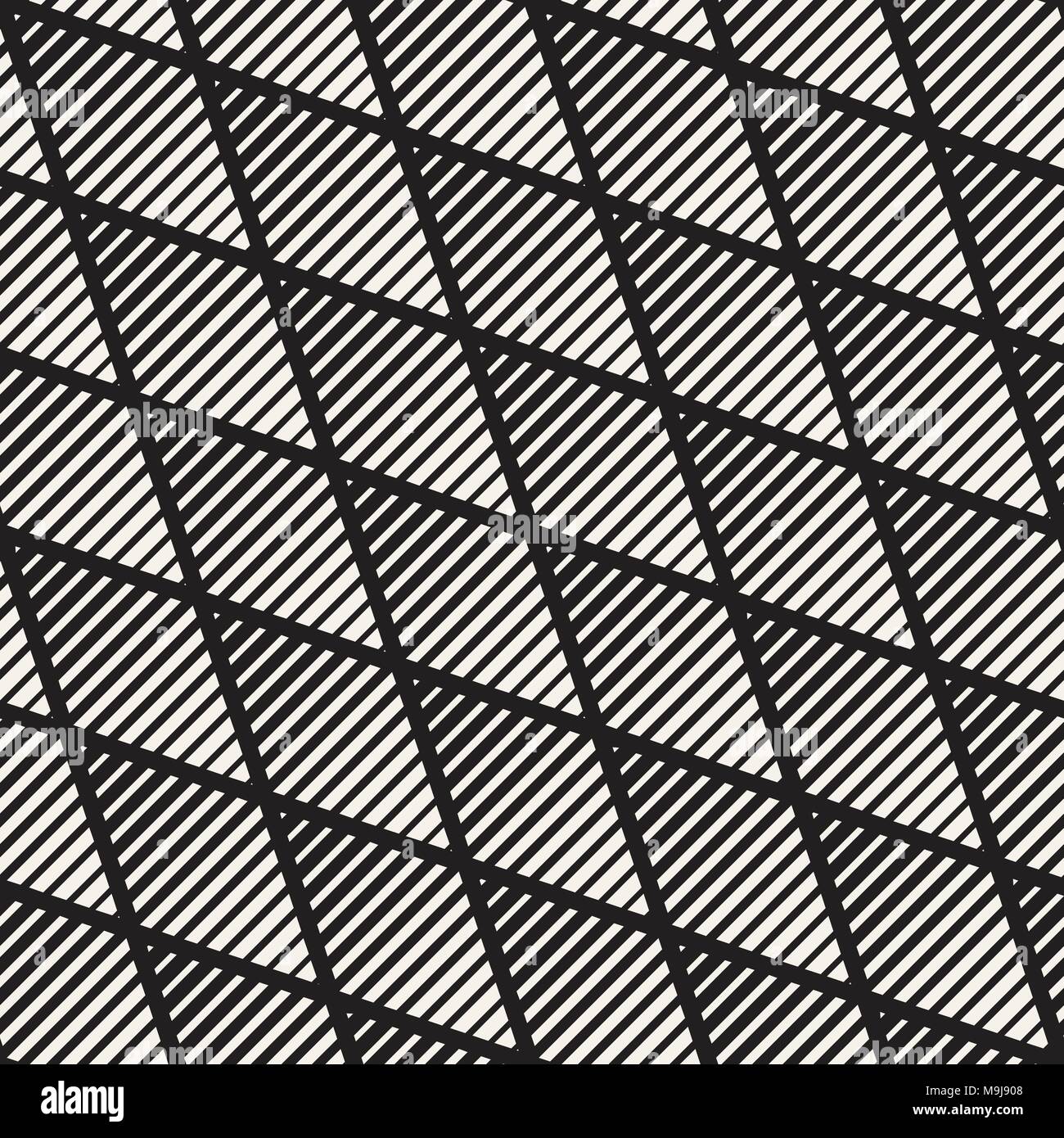 Vector de semitono en blanco y negro perfecta patrón de líneas. Retro geométrica abstracta diseño de fondo. Ilustración del Vector