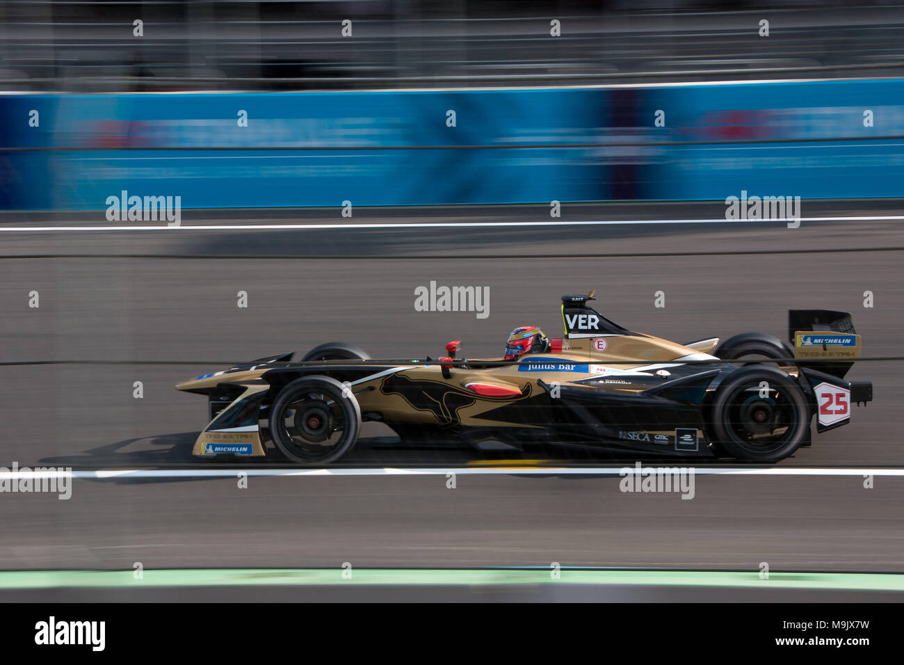 Fórmula e coche durante e-premio en México Foto de stock