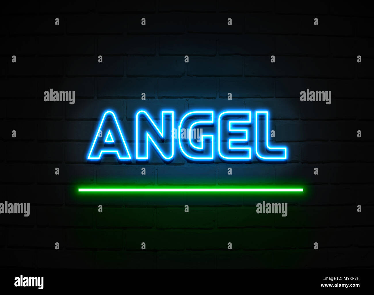 Angel glowing neon sign on fotografías e imágenes de alta resolución - Alamy