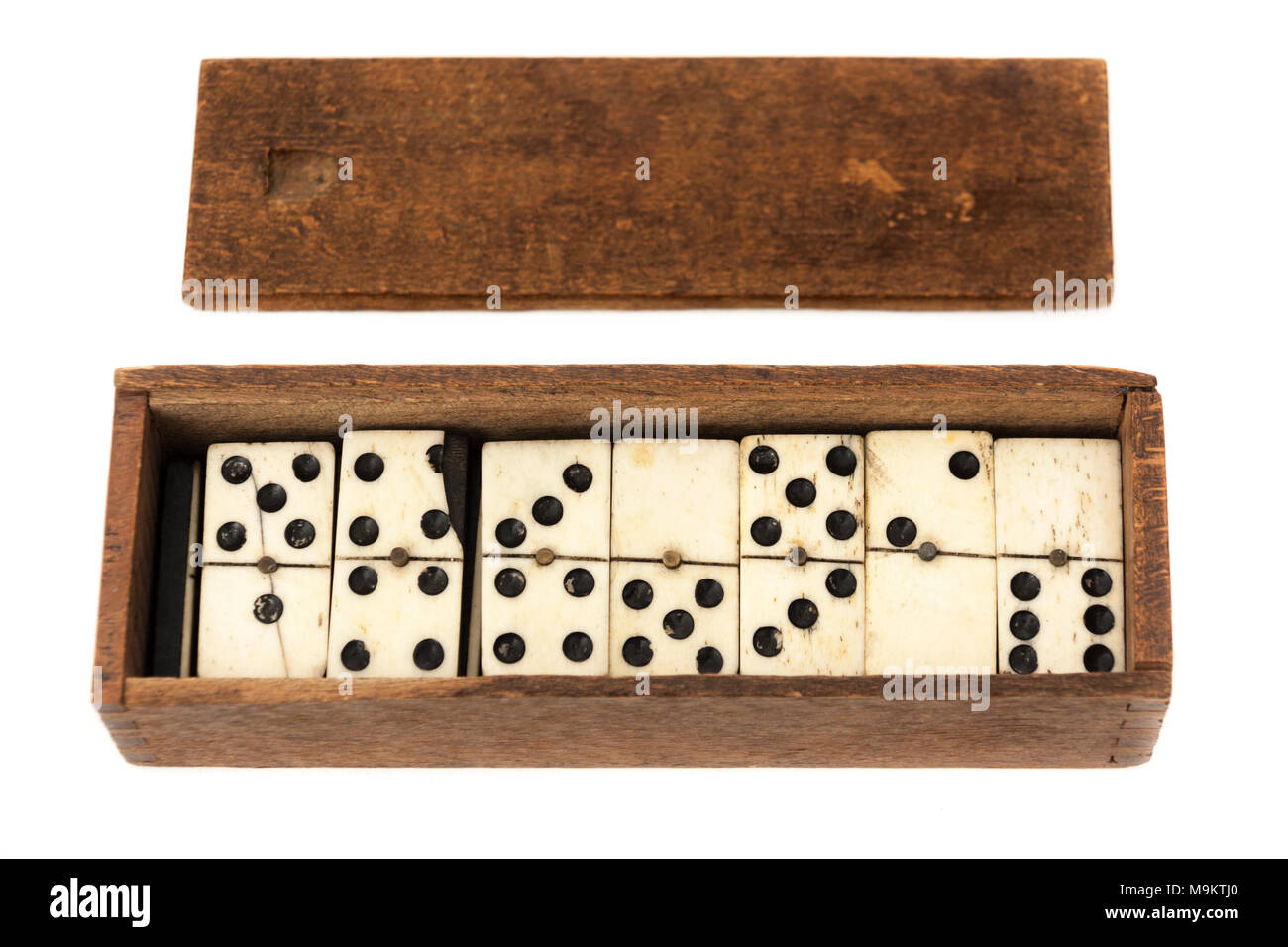 Antiguo juego de dominó hechas de hueso Fotografía de stock - Alamy