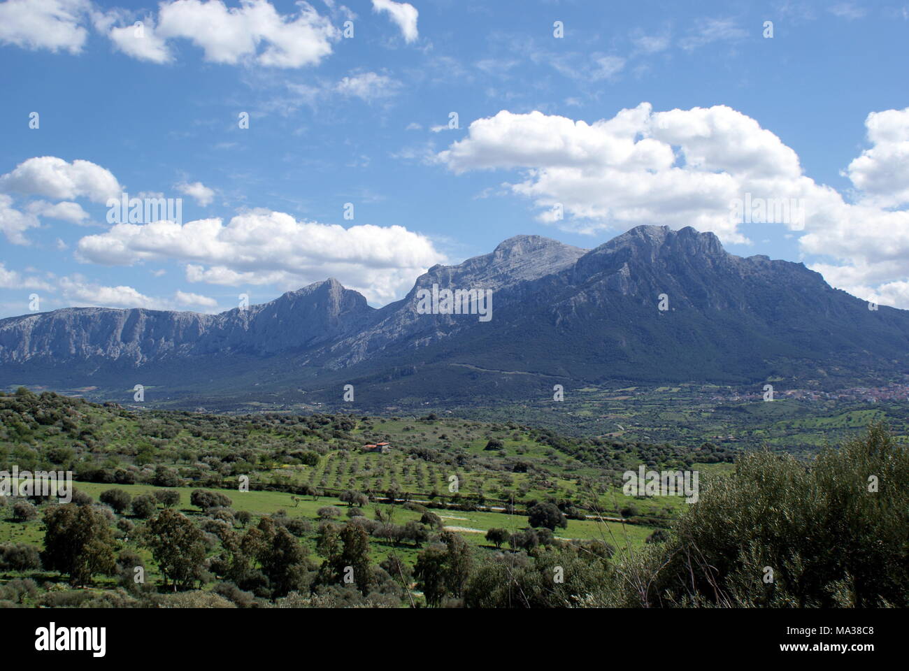 Vista De La Cordillera De Supramonte Y Del Campo De La Provincia De Nuoro Cerdena Italia Fotografia De Stock Alamy