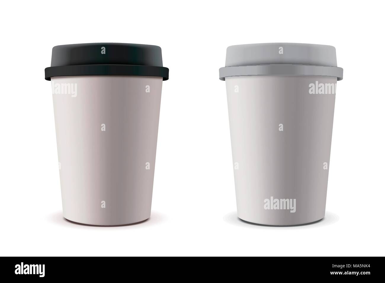 Vaso de papel para llevar el boceto, tazas de café en blanco fijado en la  ilustración 3d Imagen Vector de stock - Alamy