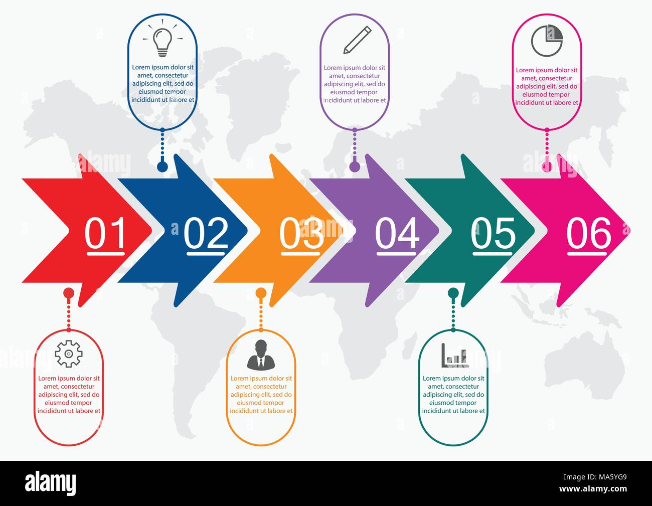 Timeline Infografía Plantilla Con Flechas Diagrama De Flujo Flujo O Proceso Infografía