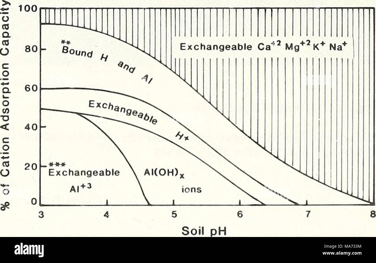 ecuador dirigir Pegajoso Efectos de la lluvia ácida en el suelo y en el agua . Figura 3. Relación  generalizada entre el pH del suelo y Ad- sorbed cationes en el suelo  mineral.* •de