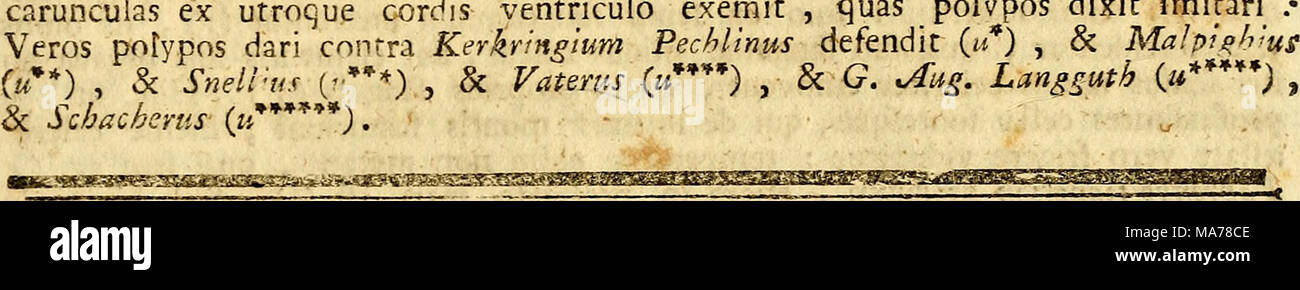 . Elementa, physiologiae corporis humani .. . S E C C I ó II. Elementa, [anguinis. §. I. Calor. kUi homogéneos videtur fanguis , quando primum de nare ftillat , aut de incifa- vena fluir , es quidem iri diverfas &Amp; alieni ingenii partes aut fola quiete abit , aut ignis , faliumve adjecla vi. Eas partes fanguinis primas contemplari aequum eft, en quas fponte fua &Amp; imperio difcedit abfque artis . Ae- C 2 rem Conf Bartbolettum refpir. Jiff p 190 (h) No un polypo abfonum efl refpimionem dif- ficiiem nafci , &Amp; un refpirarione . difticili , aliunde n*ta , polypum . Nam &Amp; cordi fe de macho Foto de stock