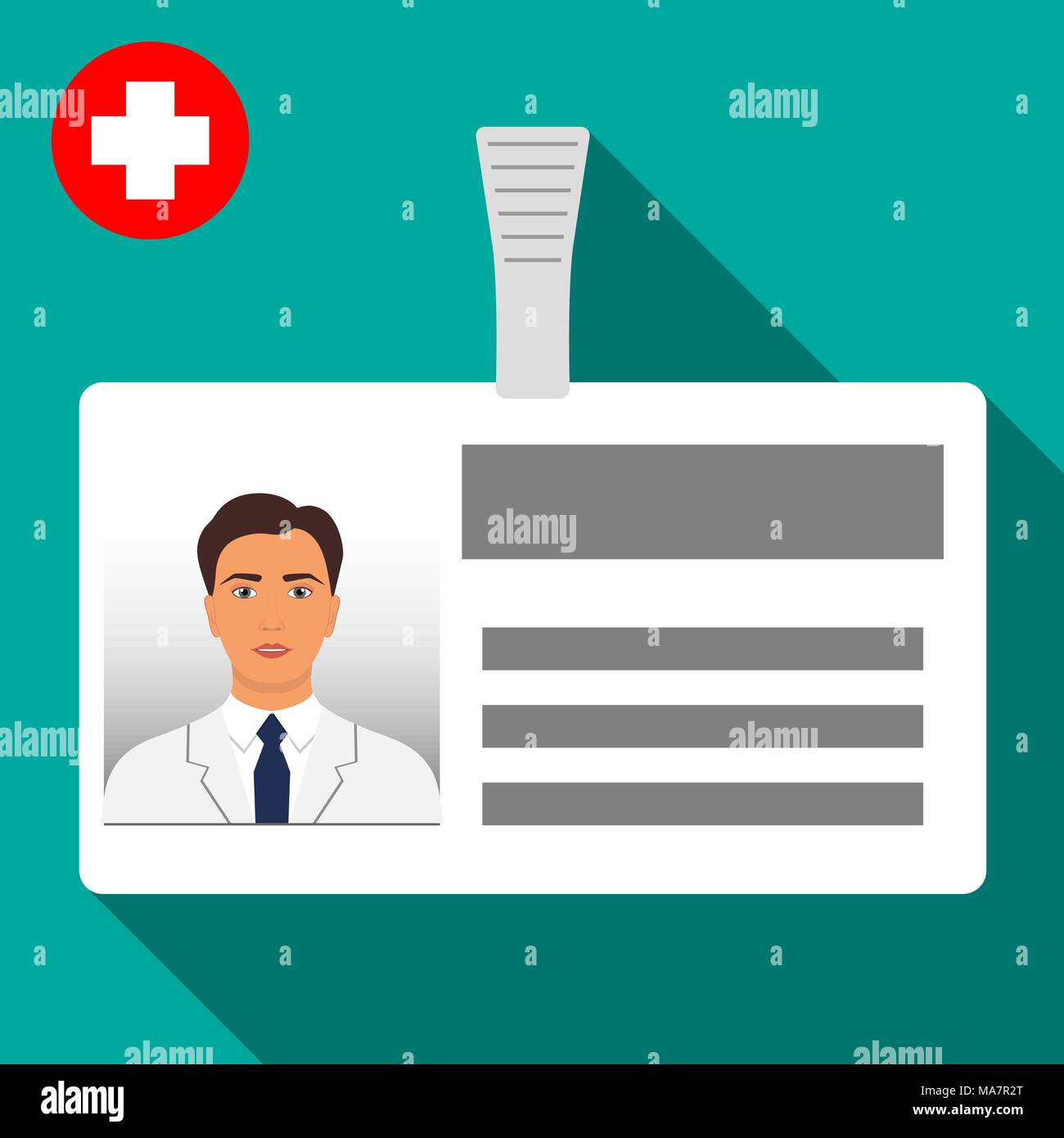 Nombre del Doctor, etiquetas de identificación. Insignia horizontal de