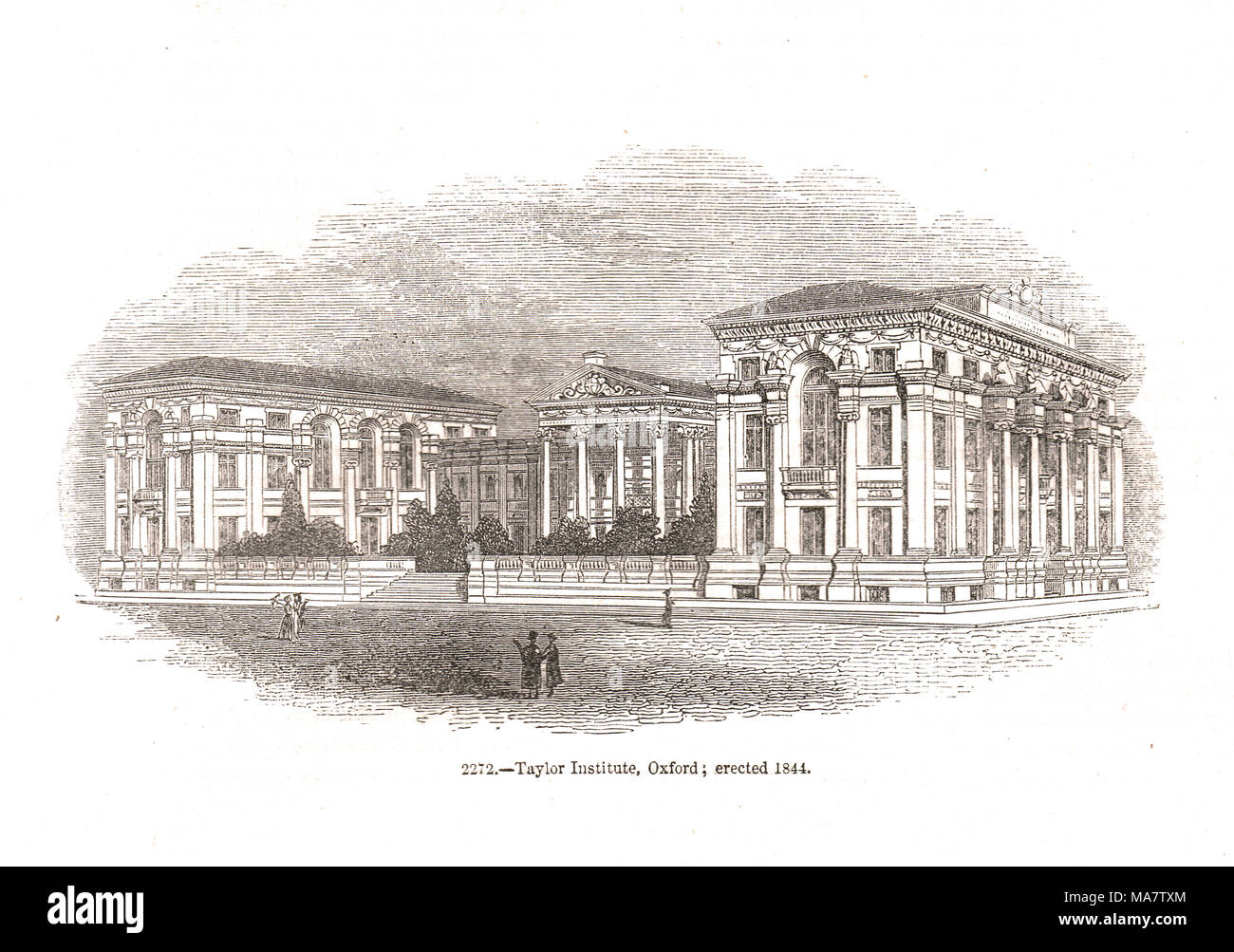 Ashmolean Museum y Taylor, institución, Beaumont Street, St Giles', Oxford, Inglaterra, erigido 1844 Foto de stock