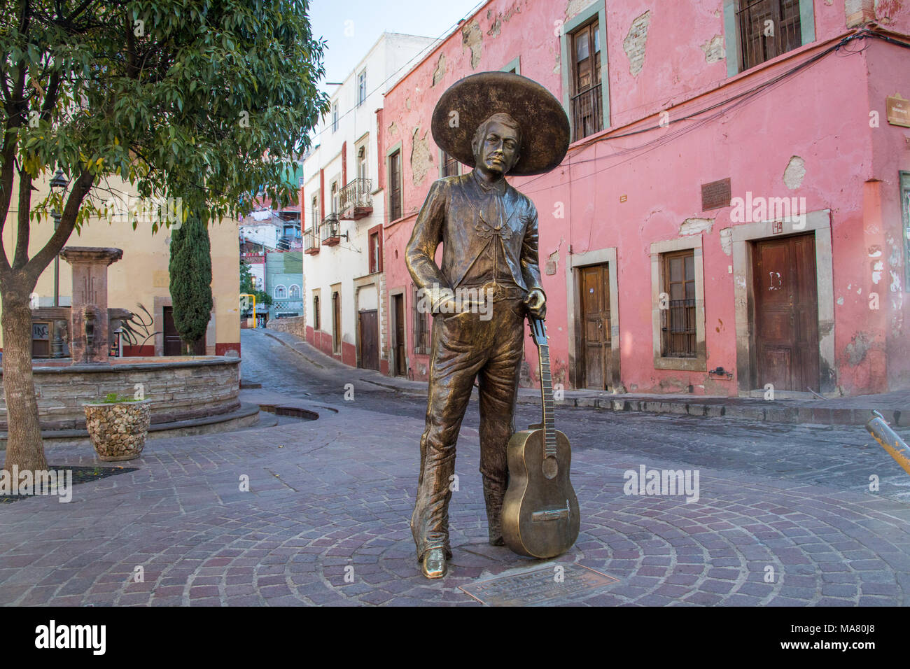 Coco inspiración, Memorial a Jorge Negrete, El Charro Cantor', un famoso cantante mexicano, Guanajuato, México Foto de stock