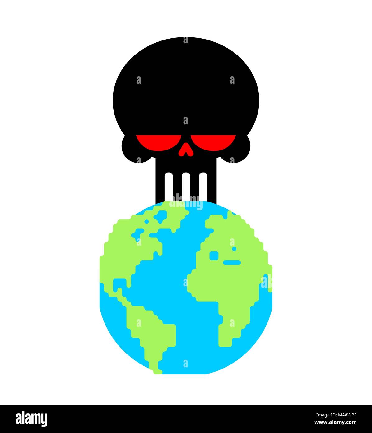 Tierra muerte cráneo al Fin del Mundo Imagen Vector de stock