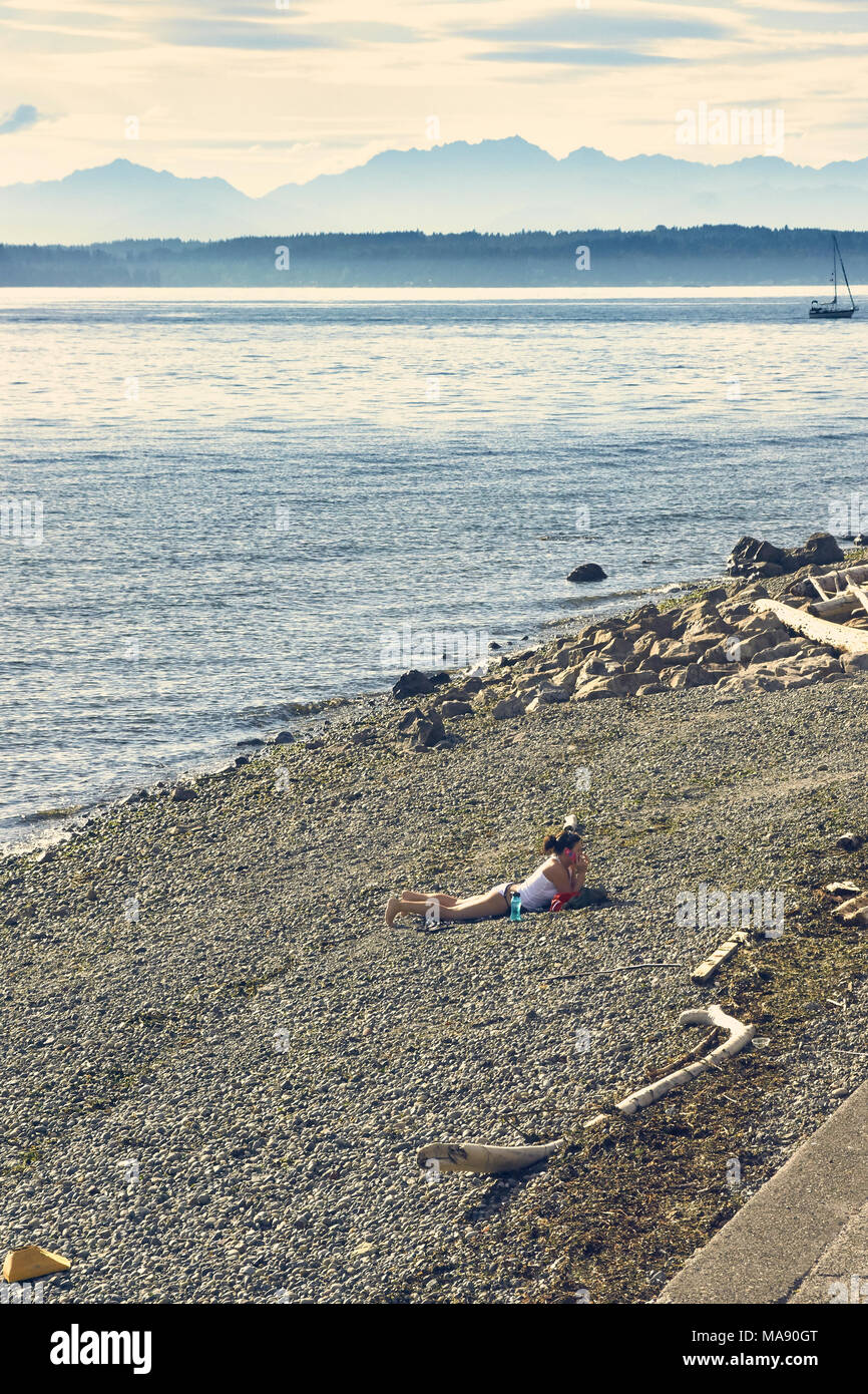 Imagen tomada alrededor de Alki Beach en Seattle, estado de Washington Foto de stock