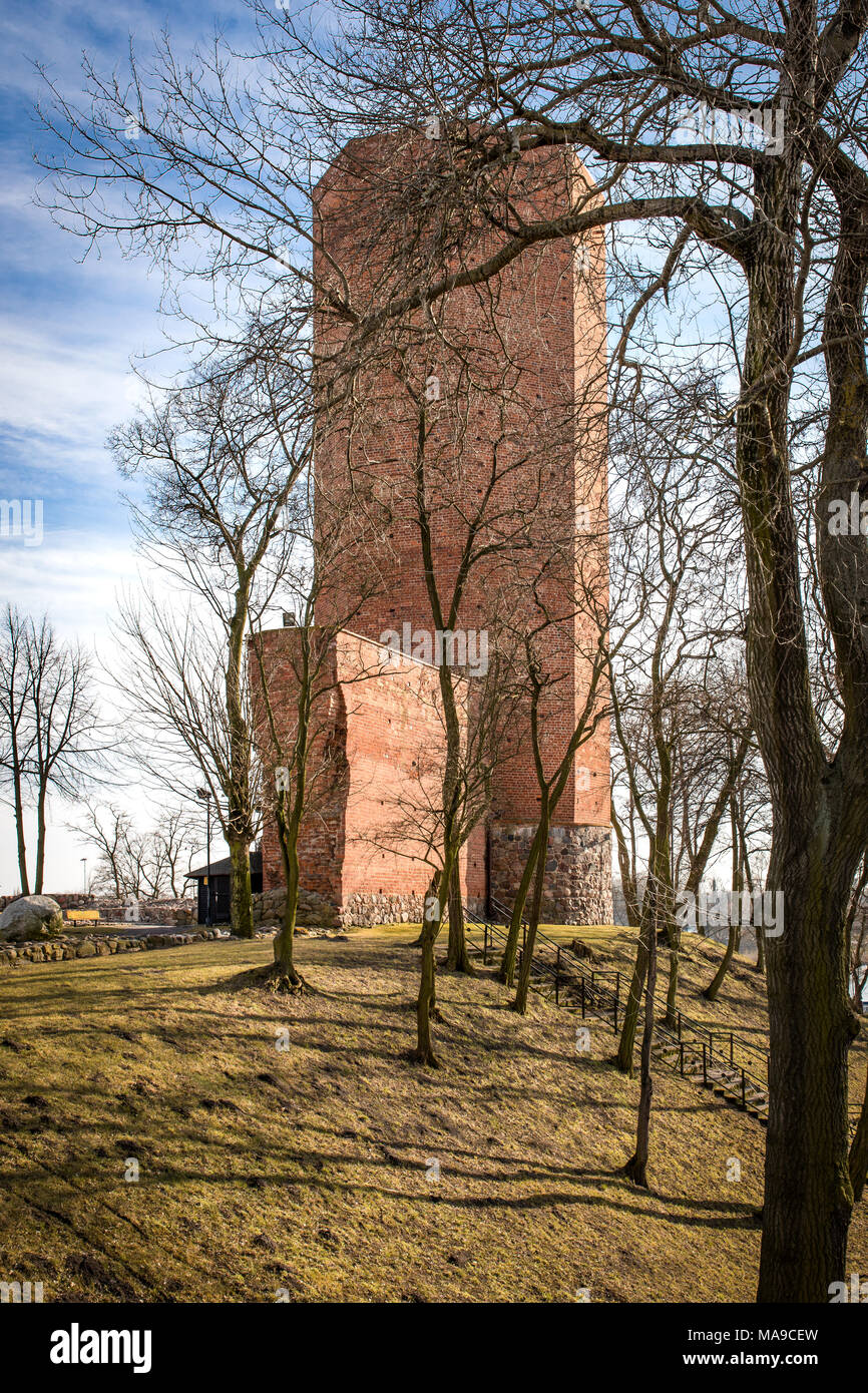 Kruszwica - masiva torre 'mouse' o 'Mysia wieza' en el lago Goplo Kuyavian  distrito. Restos de un gran castillo medieval, gótica. Polonia Fotografía  de stock - Alamy