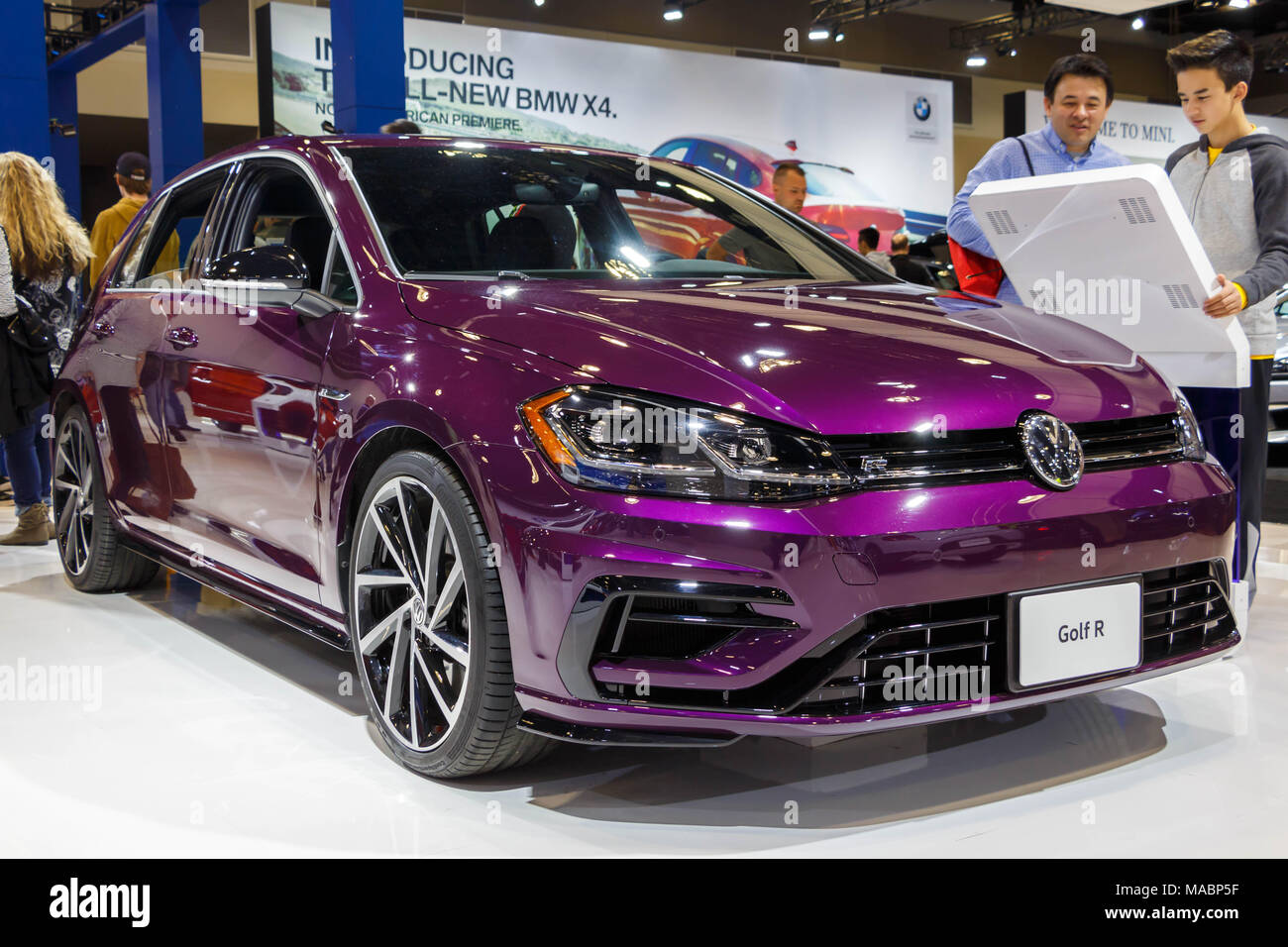 Vancouver, Canadá - Marzo 2018 : VW Golf R, adoptadas en 2018 Auto Show de Vancouver Foto de stock