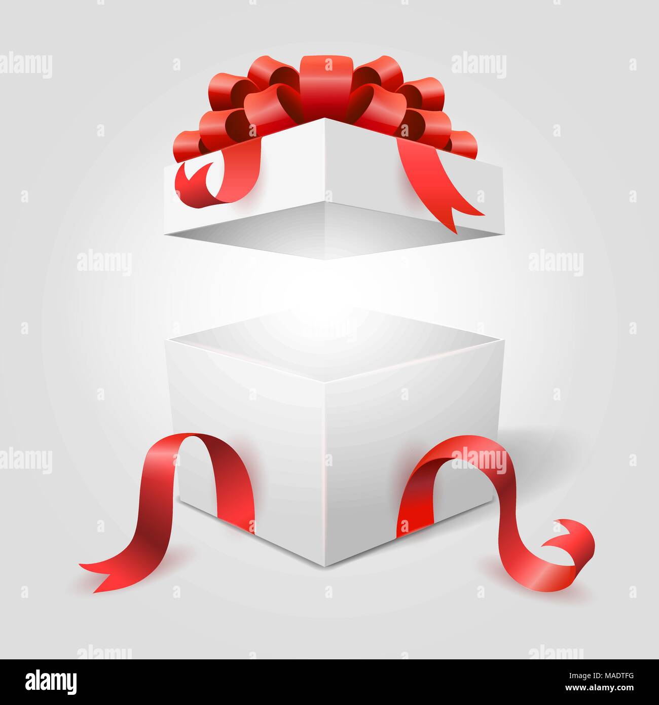 Caja de regalo con cinta. Abriendo caja blanca. Sorpresa de cumpleaños y  Navidad presente vector concepto. Ilustración de la caja regalo sorpresa,  fiesta de la celebración Imagen Vector de stock - Alamy