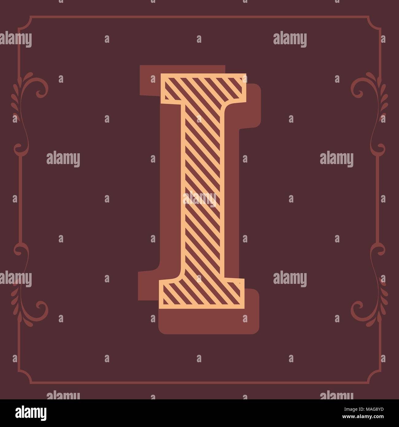Letras y números en inglés atractivo designer vintage frame en vector