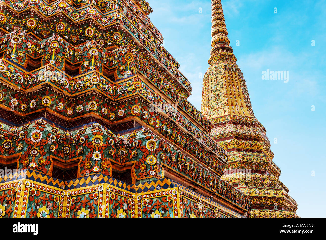 Wat Pho en Bangkok, hito de Tailandia Foto de stock