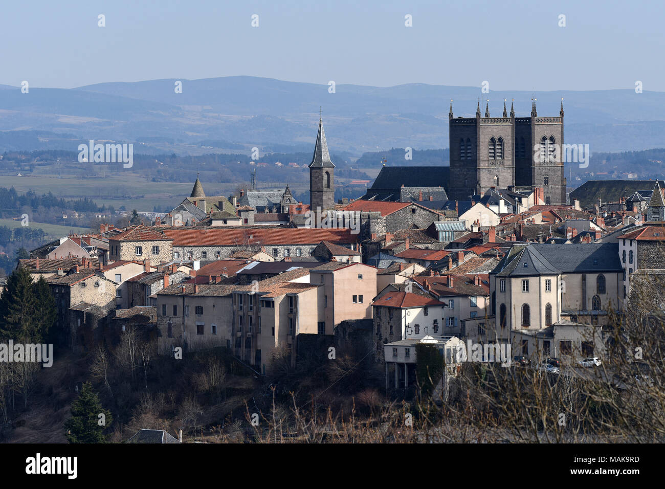 Saint-Flour en la región de Auvernia Francia Foto de stock