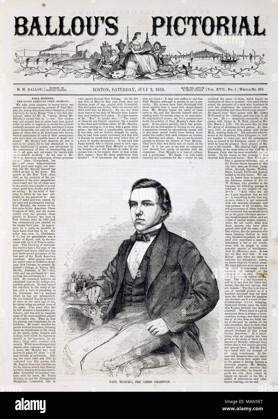 Deporte Mental - PAUL MORPHY, ORGULLO Y TRISTEZA DEL AJEDREZ. El 22 de  junio de 1837 nació probablemente el mayor talento natural de la historia  del ajedrez: Paul Charles Morphy. Nueva Orleans