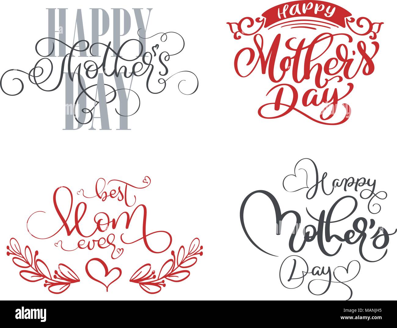 Download Feliz día de la madre set letras dibujadas a mano las ...