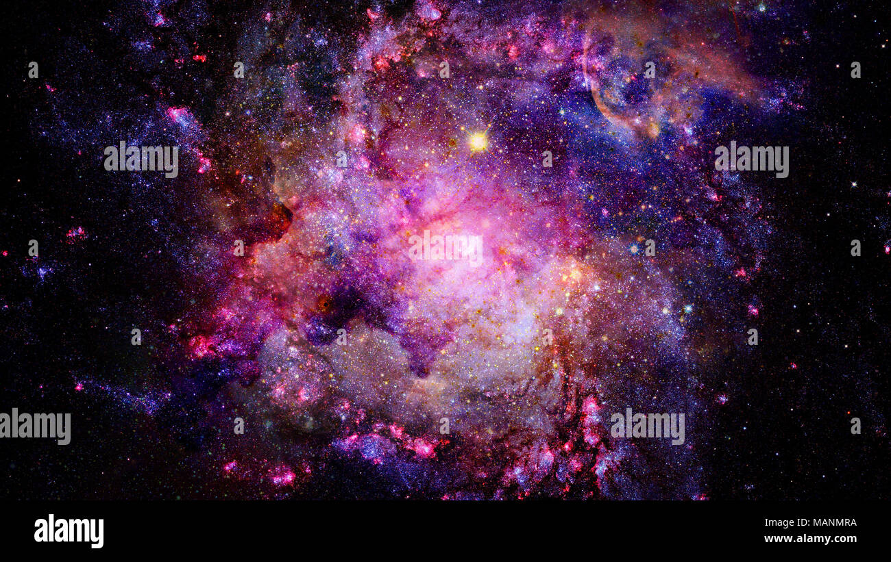 La nebulosa y las estrellas en el espacio profundo, misterioso universo. Foto de stock