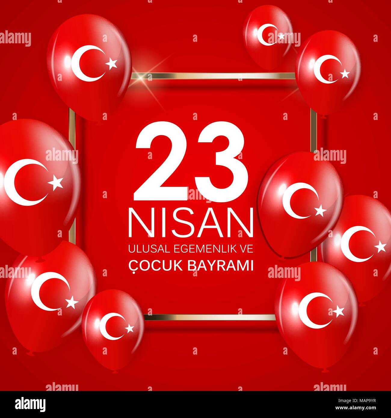 El 23 de Nisan cocuk baryrami. Traducción turco el 23 de abril Día de