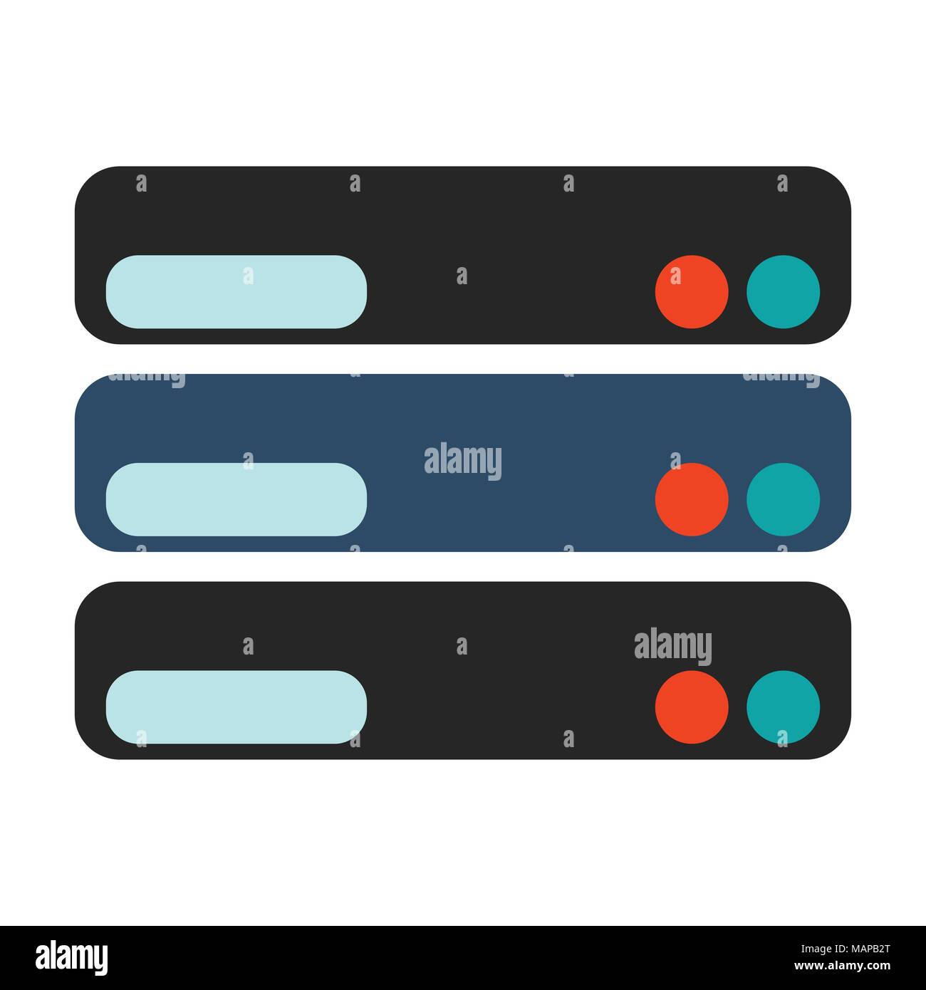 El icono de la base de datos. Ilustración vectorial plana sobre un fondo blanco. Ilustración del Vector