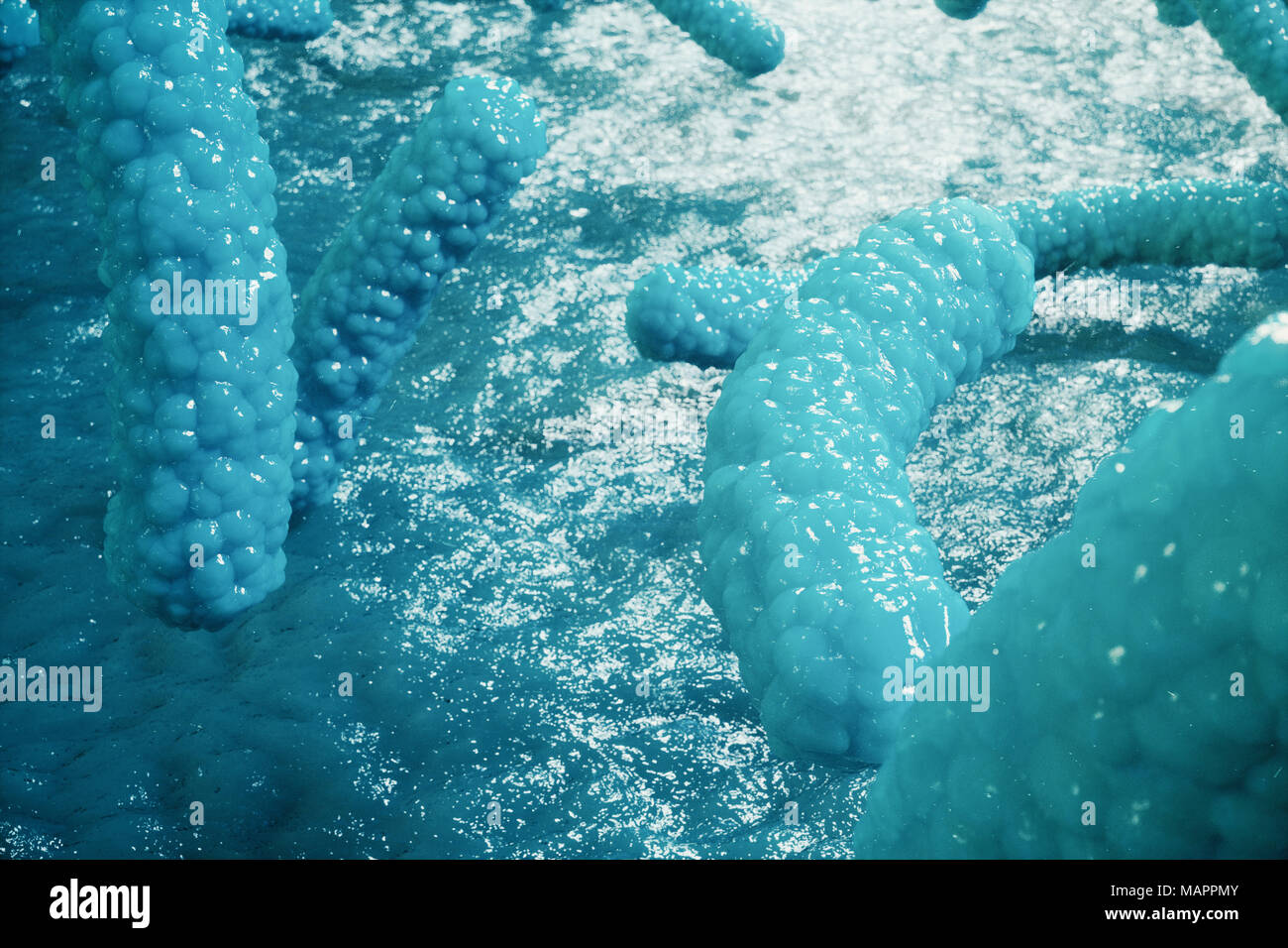 Ilustración 3D virus patógenos causantes de infección en el organismo huésped. Epidemia de enfermedades virales. Resumen Antecedentes el virus. Virus, bacterias, células del organismo infectado. Foto de stock