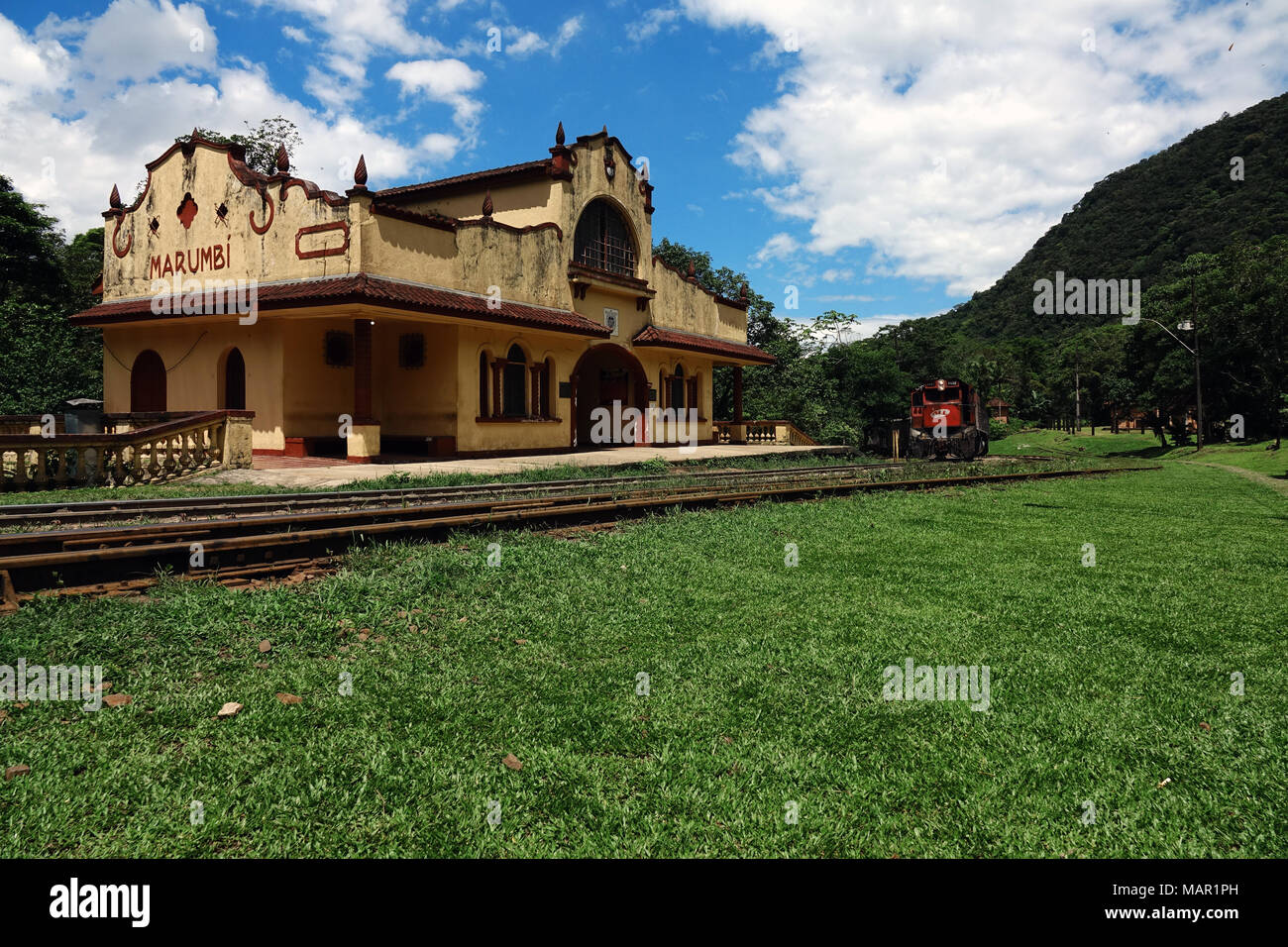 La estación en la selva en Marumbi, una montaña en el estado de Paraná, sur de Brasil, América del Sur Foto de stock