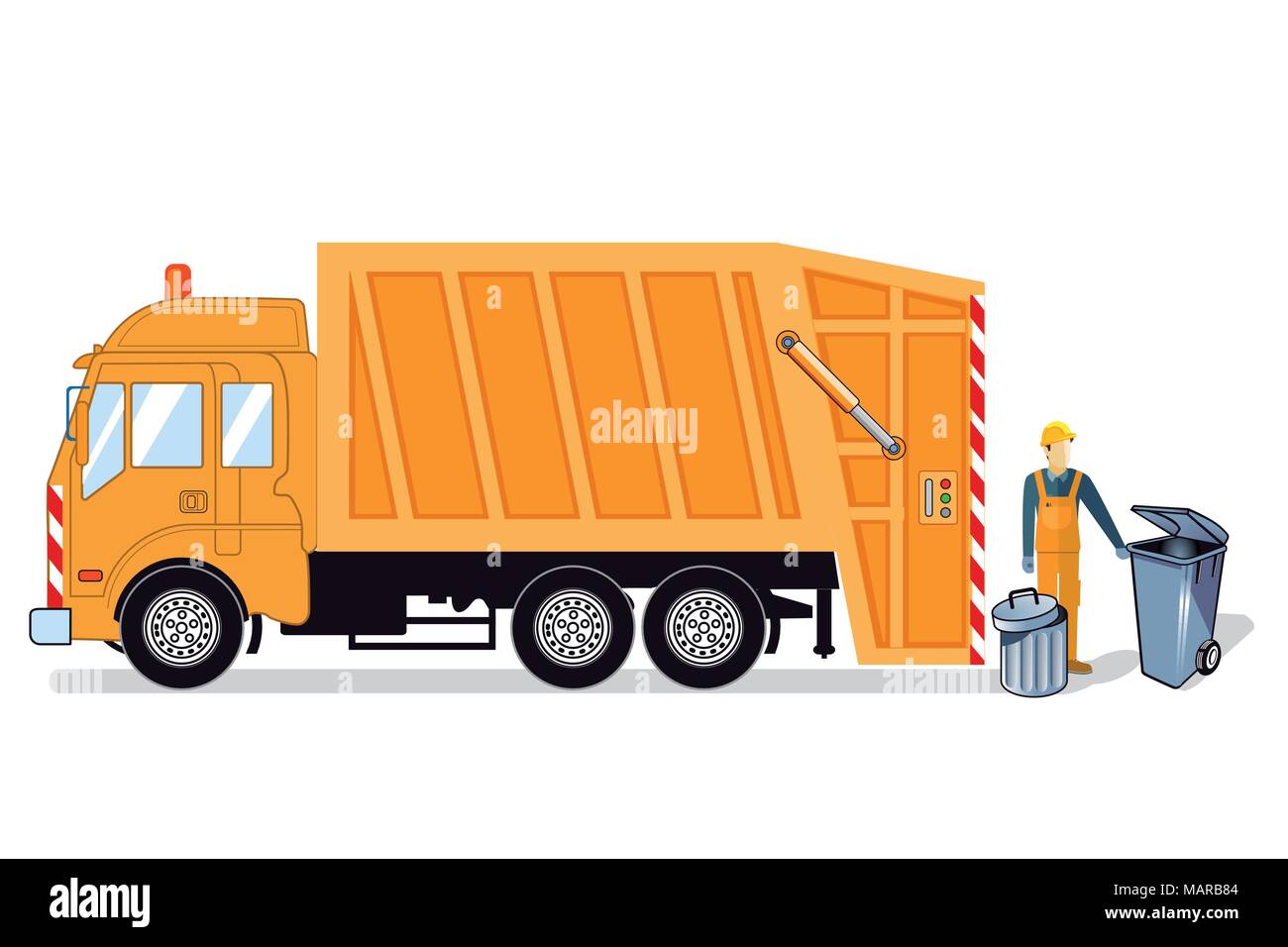 La eliminación de desechos, residuos vehículo Ilustración del Vector