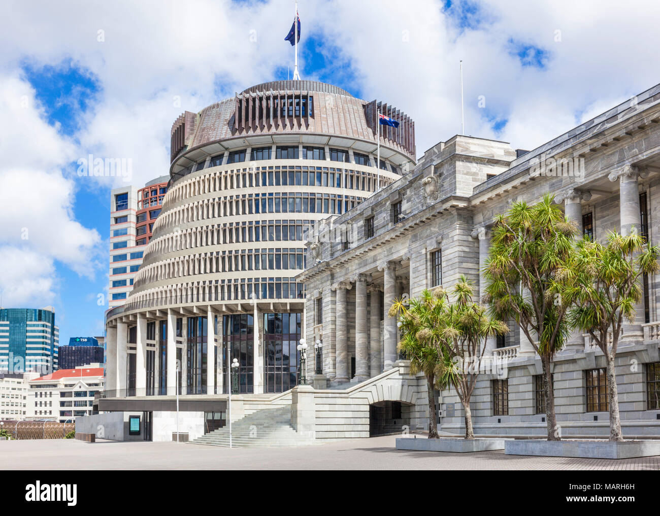 Nueva Zelanda Wellington Nueva Zelandia la colmena por Sir Basil Spence edificios del gobierno de Nueva Zelandia Wellington Isla del Norte, Nueva Zelanda Nueva Zelanda Foto de stock