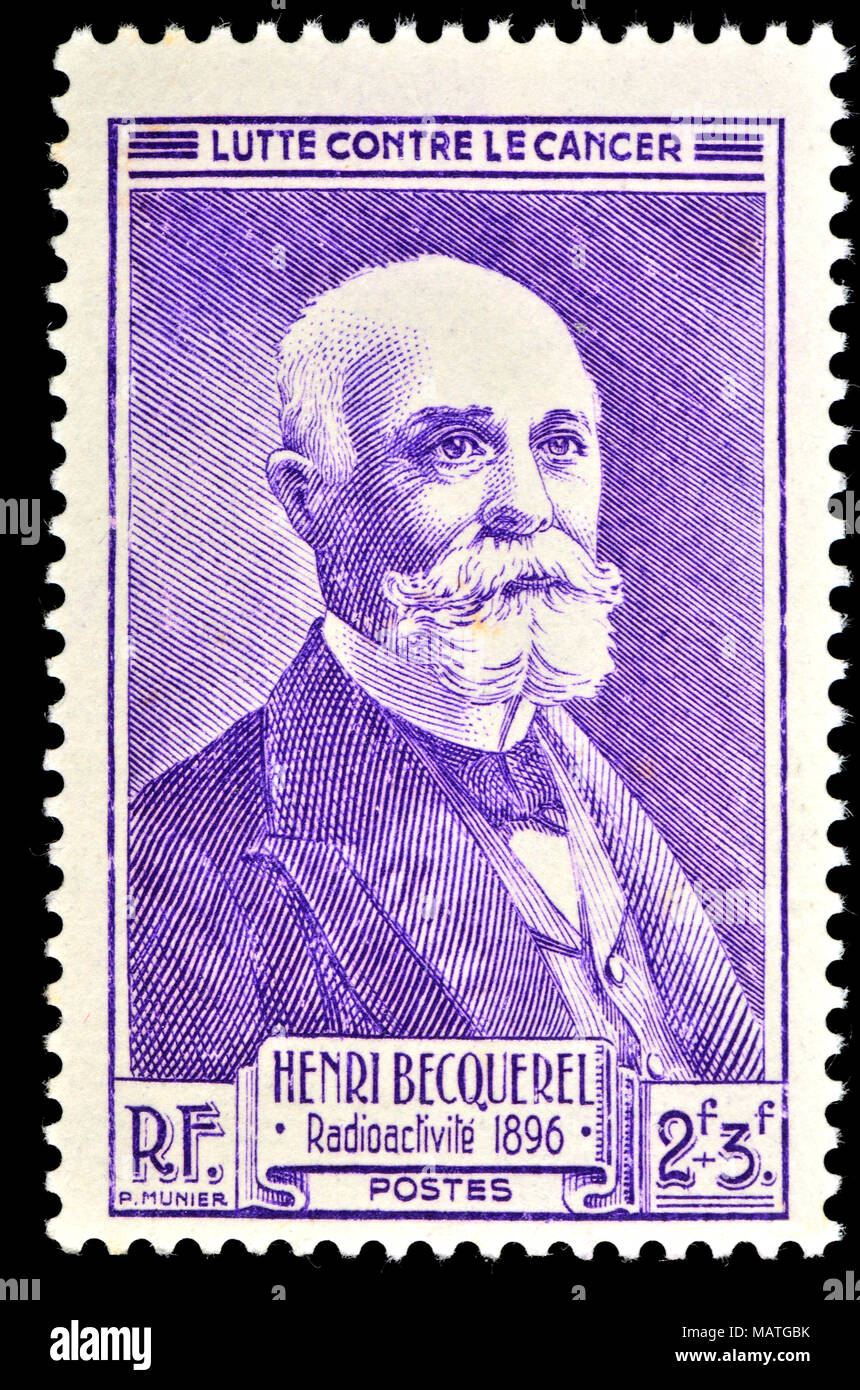 Sello Frances 1946 Antoine Henri Becquerel 1852 1908 Fisico Frances Premio Nobel Conjunta Con Marie Y Pierre Curie 1903 Y La Fotografia De Stock Alamy