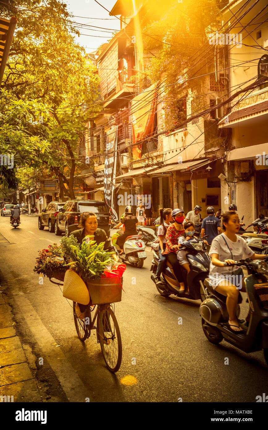 Asien, Vietnam, Hanoi, Verkehr, Transporte Transportmittel Foto de stock