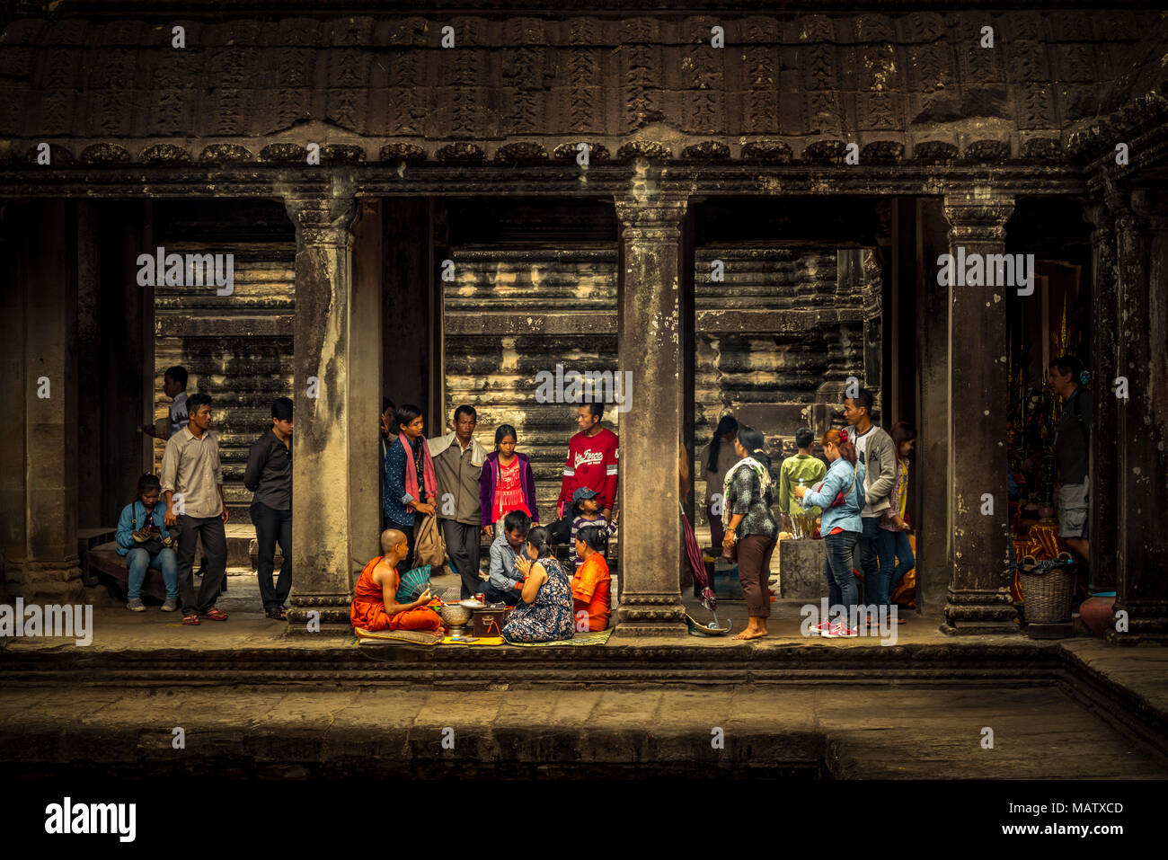 Asien, Kambodscha, Angkor Wat Foto de stock