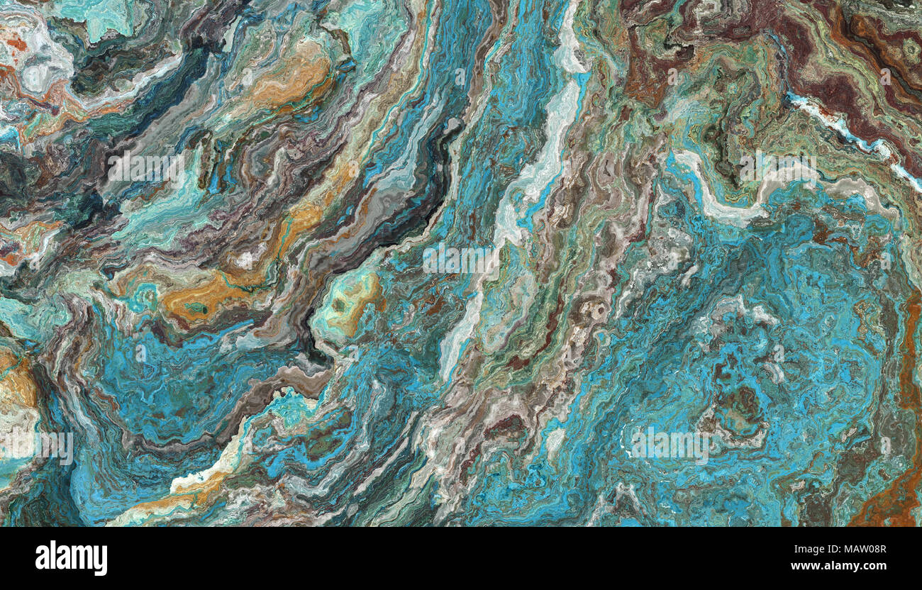 El mosaico de turquesa raw textura de piedras preciosas. Fondo de colores. Ilustración 2d Foto de stock