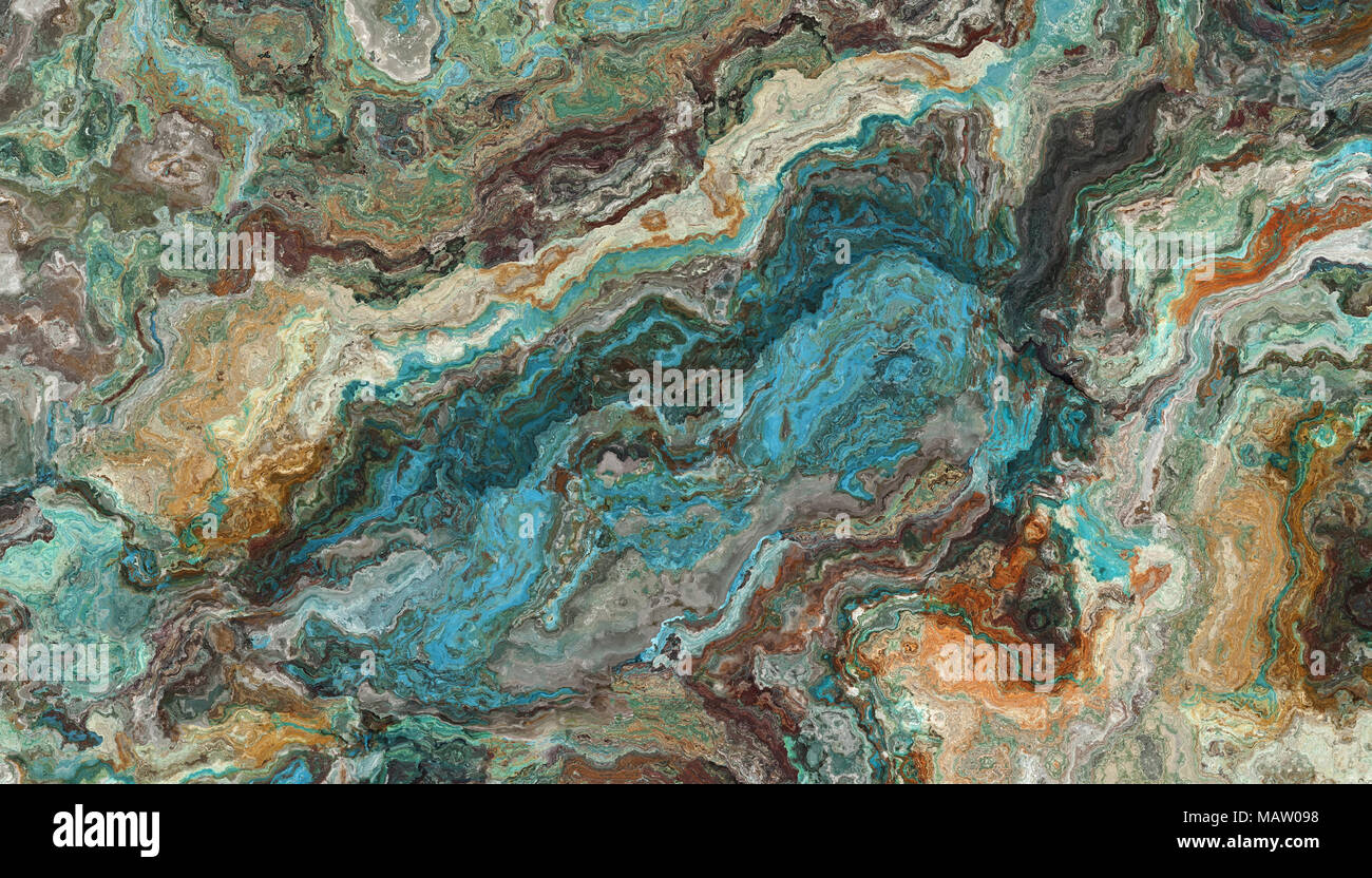 El mosaico de turquesa raw textura de piedras preciosas. Fondo de colores. Ilustración 2d Foto de stock