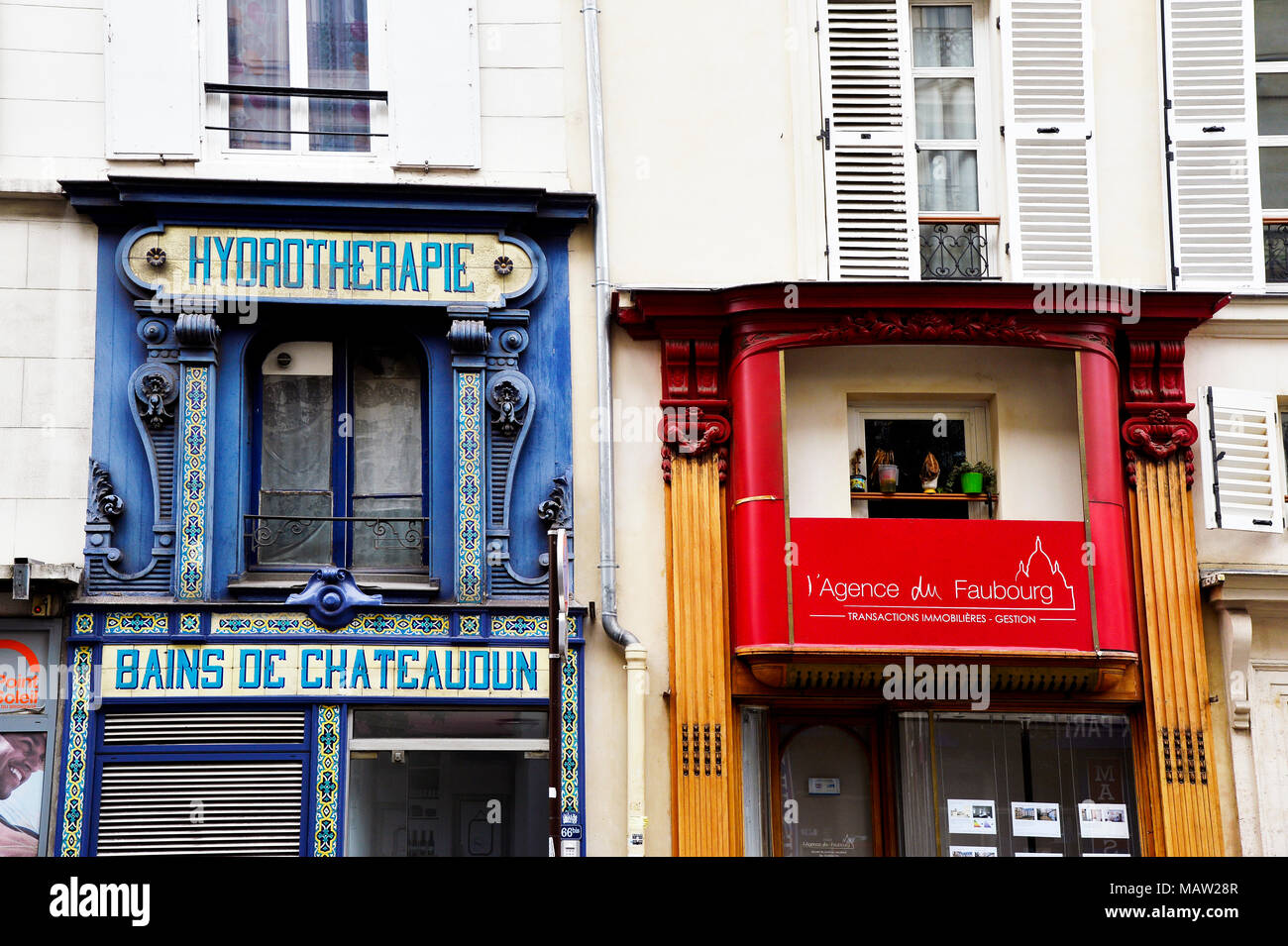 La hidroterapia, baños públicos París Francia Fotografía de stock