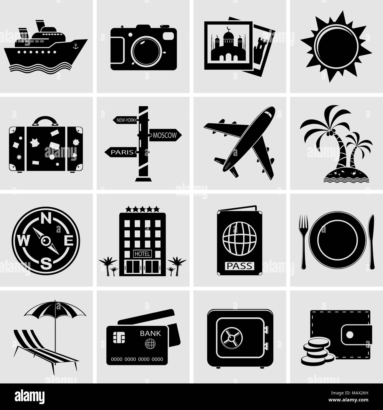 Iconos De Viajes De Turismo Imágenes Vectoriales De Stock Alamy