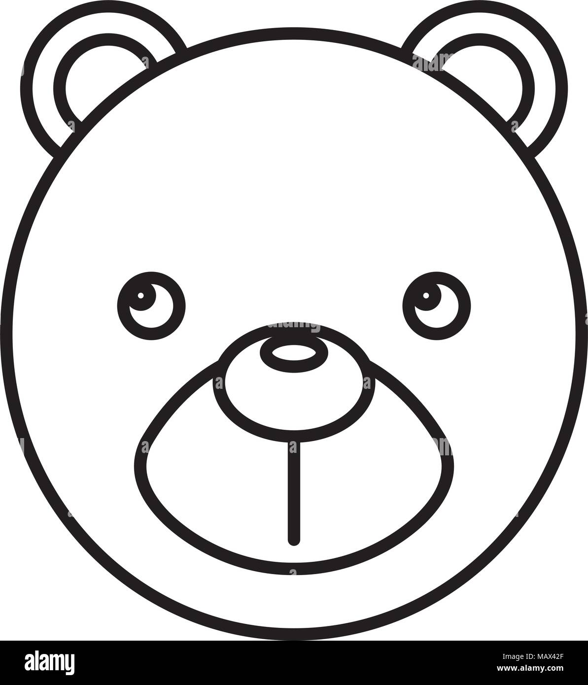Lindo bebé oso cabeza ilustración vectorial de dibujos animados en blanco y  negro Imagen Vector de stock - Alamy