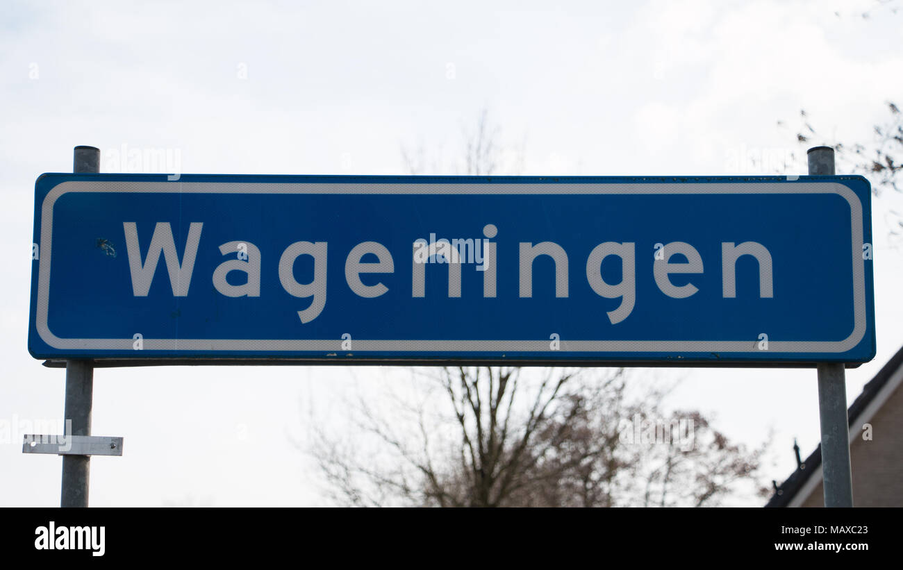 Señal de carretera de Wageningen Foto de stock