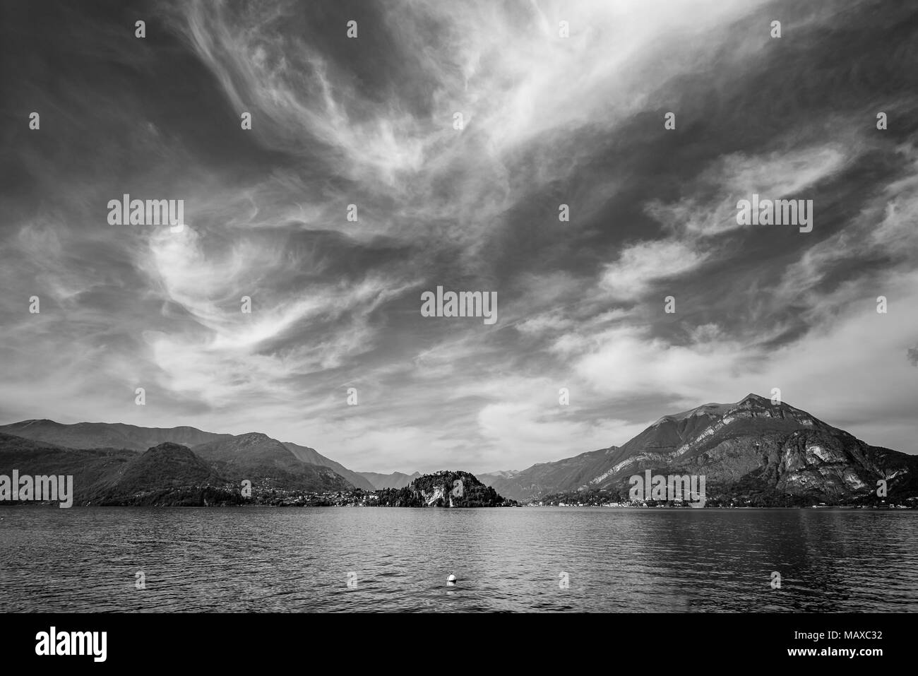 Como Lake District - imagen en blanco y negro Foto de stock