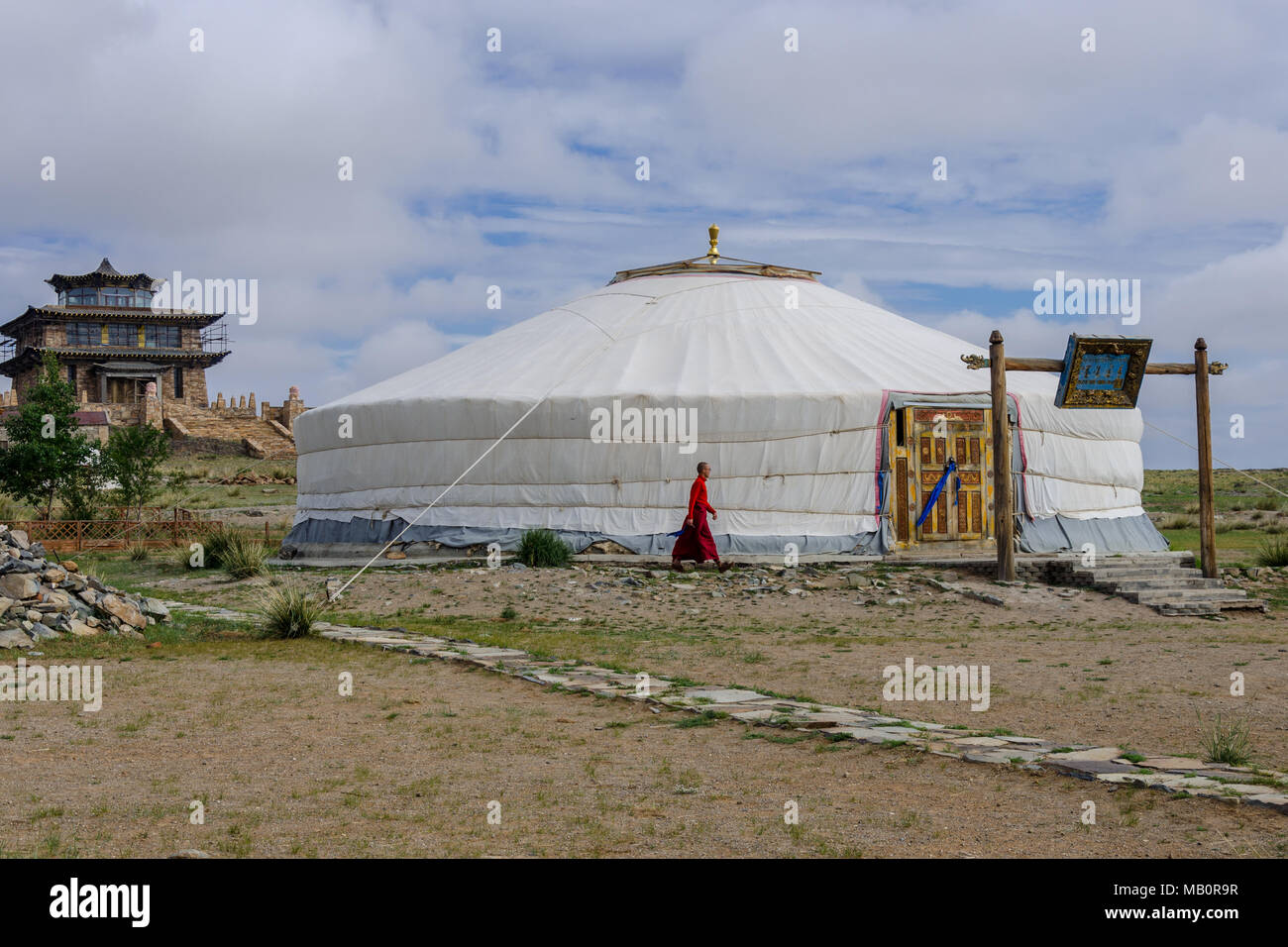 Complejo budista en el desierto de Gobi, Mongolia Foto de stock